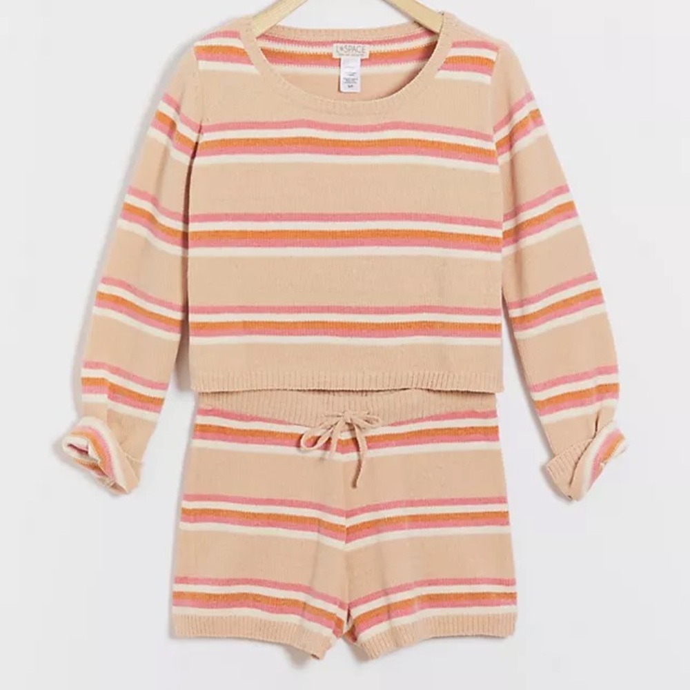 L*Space Sunseeker Lounge Striped Knit Set EUC